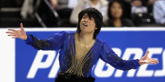 HOFFMAN ESTATES, IL - OCTOBER 25: Tatsuki Machida competes during the Men Free Skating during the 2014 Hilton HHonors Skate America competition at the Sears Centre Arena on October 25, 2014 in Hoffman Estates, Illinois. (Photo by Jonathan Daniel/Getty Images)