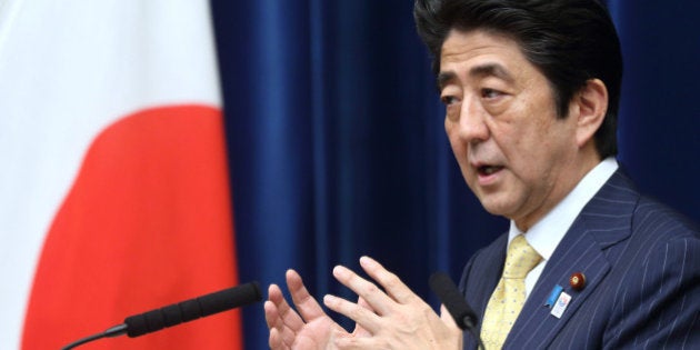 Shinzo Abe, Japan's prime minister, speaks during a news conference at the prime minister's official residence in Tokyo, Japan, on Wednesday, June 26, 2013. Abe wants to focus on the economy for the next three years, he said today at a news conference in Tokyo marking the end of a parliamentary session. Photographer: Tomohiro Ohsumi/Bloomberg via Getty Images