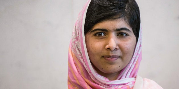 NEW YORK, NY - JULY 12: Malala Yousafzai, the 16-year-old Pakistani advocate for girls education who was shot in the head by the Taliban, pauses for a media photo opportunity while attending the United Nations Youth Assembly on July 12, 2013 in New York City. The United Nations declared July 12 'Malala Day.' Yousafzai also celebrates her birthday today. (Photo by Andrew Burton/Getty Images)