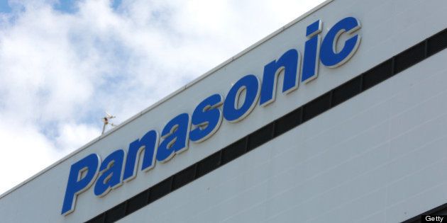 The Panasonic Corp. logo is displayed atop the company's plant in Kobe City, Hyogo Prefecture, Japan, on Tuesday, June 11, 2013. Panasonic manufactures electric and electronic products. Photographer: Yuriko Nakao/Bloomberg via Getty Images