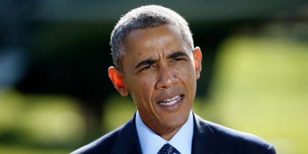 WASHINGTON, DC - SEPTEMBER 23: U.S. President Barack Obama delivers a statement on the recent airstrikes against ISIS on the South Lawn of the White House on September 23, 2014 in Washington, DC. American jets began bombing ISIS targets in Syria early Tuesday and focused on the stronghold of Raqqa. (Photo by Win McNamee/Getty Images)