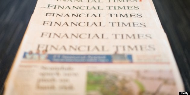 This illustrative picture taken in London, England on December 11, 2012 shows copies of the Financial Times newspaper. British publisher Pearson said on December 11, 2012 that its flagship business newspaper The Financial Times was not for sale, in response to recent media speculation. AFP PHOTO/Leon Neal (Photo credit should read LEON NEAL/AFP/Getty Images)