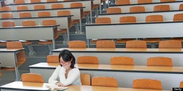 japanese college student in the class room