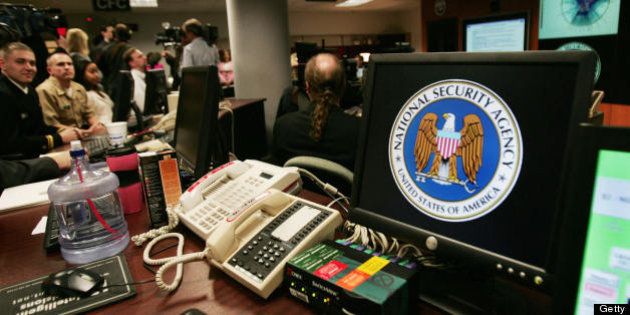 Fort Meade, UNITED STATES: A computer workstation bears the National Security Agency (NSA) logo inside the Threat Operations Center inside the Washington suburb of Fort Meade, Maryland, intelligence gathering operation 25 January 2006 after US President George W. Bush delivered a speech behind closed doors and met with employees in advance of Senate hearings on the much-criticized domestic surveillance. AFP PHOTO/Paul J. RICHARDS (Photo credit should read PAUL J. RICHARDS/AFP/Getty Images)