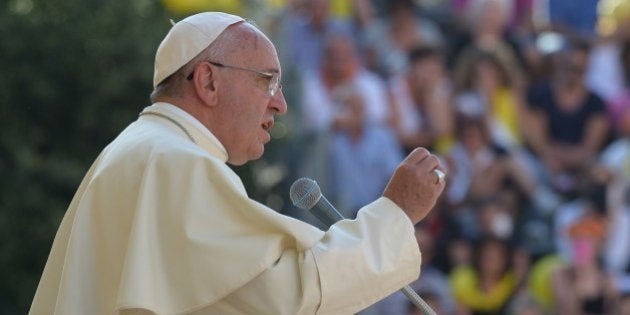 Pope Francis Francis delivers a speech in Isernia, southern Italy, on July 5, 2014 as part of a one day visit in the Molise region. AFP PHOTO / ALBERTO PIZZOLI (Photo credit should read ALBERTO PIZZOLI/AFP/Getty Images)