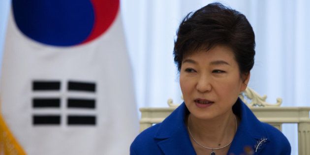 Park Geun Hye, South Korea's president, speaks during an interview at the presidential Blue House in Seoul, South Korea, on Friday, Jan. 10, 2014. Park said her nation will seek to join the Trans-Pacific Partnership (TPP) trade talks and wants progress toward a commercial deal with China this year, as a rising won threatens exports. Photographer: SeongJoon Cho/Bloomberg via Getty Images