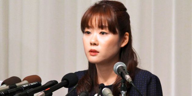 Haruko Obokata, a researcher at Riken research institution, attends a news conference in Osaka, Japan,...