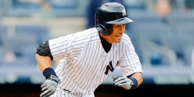 NEW YORK, NY - APRIL 08: Pinch hitter Ichiro Suzuki #31 of the New York Yankees grounds out in the ninth inning against the Baltimore Orioles at Yankee Stadium on April 8, 2014 in the Bronx borough of New York City. The Orioles defeated the Yankees 14-5. (Photo by Jim McIsaac/Getty Images)