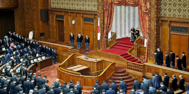 Japan's Emperor Akihito, makes a speech to members of the Parliament during the opening session at the upper house of parliament in Tokyo, Japan, on Friday, Aug. 2, 2013. Prime Minister Shinzo Abes economic stimulus policies have helped Japanese stocks become the best performers among major markets this year. Photographer: Haruyoshi Yamaguchi/Bloomberg via Getty Images