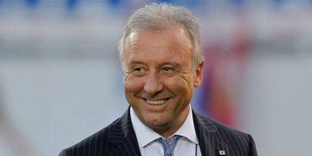 NOVI SAD, SERBIA - OCTOBER 11: Head coach Alberto Zaccheroni of the Japan national team smiles prior international friendly match between Serbia and Japan at stadium Karadjordje on October 11, 2013 in Novi Sad, Serbia. (Photo by Srdjan Stevanovic/Getty Images)