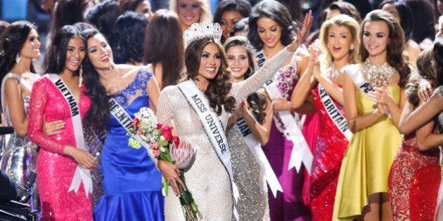 MOSCOW, RUSSIA - NOVEMBER 09: Gabriela Isler on the stage during the Miss Universe Pageant Competition 2013 on November 9, 2013 in Moscow, Russia. (Photo by Victor Boyko/WireImage)