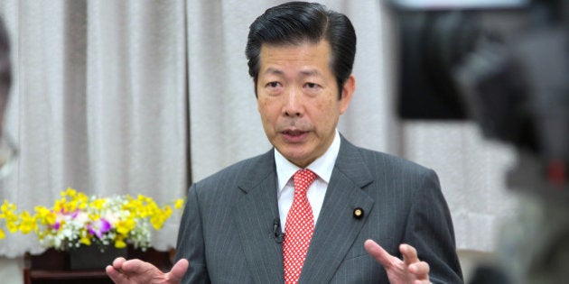 Natsuo Yamaguchi, head of the New Komeito party, speaks during an interview in Tokyo, Japan, on Thursday, Dec. 6, 2012. Japan's Liberal Democratic Party (LDP) should tone down its pledges on inflation targeting and increased defense spending, the party's key ally said ahead of Dec. 16 parliamentary elections the LDP is forecast to win. Photographer: Noriyuki Aida/Bloomberg via Getty Images