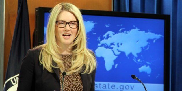 WASHINGTON DC, USA - DECEMBER 12: State Department Spokesperson Marie Harf answering the journalists during the daily press briefing. (Photo by Erkan Avci/Anadolu Agency/Getty Images)