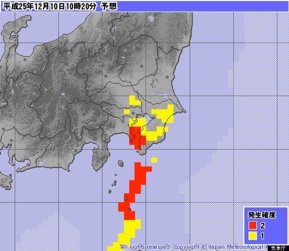 竜巻注意情報 東京・千葉・神奈川などに発令（2013/12/10） | ハフ ...