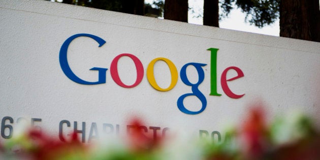 Google Inc. signage is displayed in front of the company's headquarters in Mountain View, California, U.S., on Friday, Sept. 27, 2013. Google is celebrating its 15th anniversary as the company reaches $290 billion market value. Photographer: David Paul Morris/Bloomberg via Getty Images