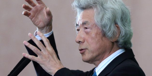 Junichiro Koizumi, former Japan prime minister, gestures as he speaks during a news conference at the Japan National Press Club in Tokyo, Japan, on Tuesday, Nov. 12, 2013. Prime Minister Shinzo Abe faces another prominent opponent to his plans to return to nuclear power after the Fukushima disaster, as Koizumi called for Japan to immediately abandon its reactors. Photographer: Tomohiro Ohsumi/Bloomberg via Getty Images