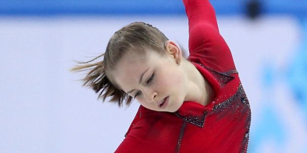 SOCHI, RUSSIA - FEBRUARY 09: Yulia Lipnitskaya of Russia competes in the Team Ladies Free Skating during...
