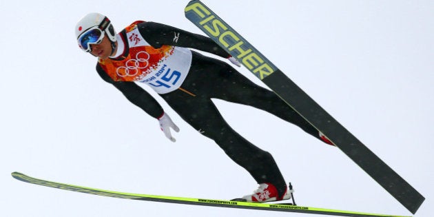 SOCHI, RUSSIA - FEBRUARY 18: Akito Watabe of Japan competes in the Nordic Combined Men's Individual LH...