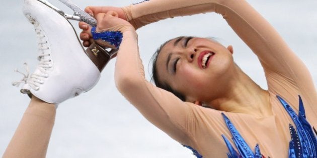 Mao Asada of Japan performs in the ladies' figure skating free skate at the Iceberg Skating Palace during the Winter Olympics in Sochi, Russia, Thursday, Feb. 20, 2014. (Brian Cassella/Chicago Tribune/MCT via Getty Images)