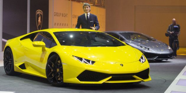 GENEVA, SWITZERLAND - MARCH 03: Lamborghini President and CEO Stephan Winkelmann presents the new Lamborghini Huracan as a world premiere during the Volkswagen Group preview ahead of the opening day of the 84th International Motor Show which will showcase novelties of the car industry on March 3, 2014 in Geneva, Switzerland. (Photo by Harold Cunningham/Getty Images)
