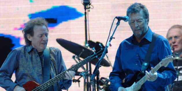 Jack Bruce, Eric Clapton, Ginger Baker of Cream during Cream in Concert at Madison Square Garden in New York City - October 24, 2005 at Madison Square Garden in New York City, New York, United States. (Photo by KMazur/WireImage)