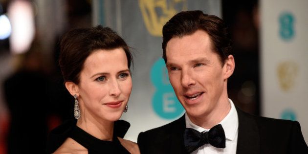 LONDON, ENGLAND - FEBRUARY 08: Sophie Hunter and Benedict Cumberbatch attend the EE British Academy Film Awards at The Royal Opera House on February 8, 2015 in London, England. (Photo by Ian Gavan/Getty Images)