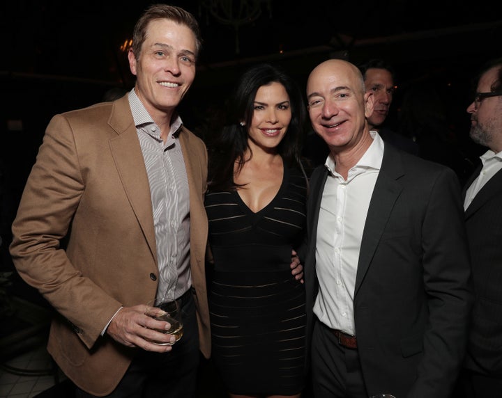 WME's Patrick Whitesell, Lauren Sanchez and Amazon CEO Jeff Bezos attend Jeff Bezos and Matt Damon's 'Manchester By The Sea' party two years ago.