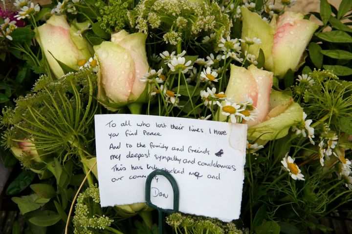 A tribute left at the scene of the crash in 2015.