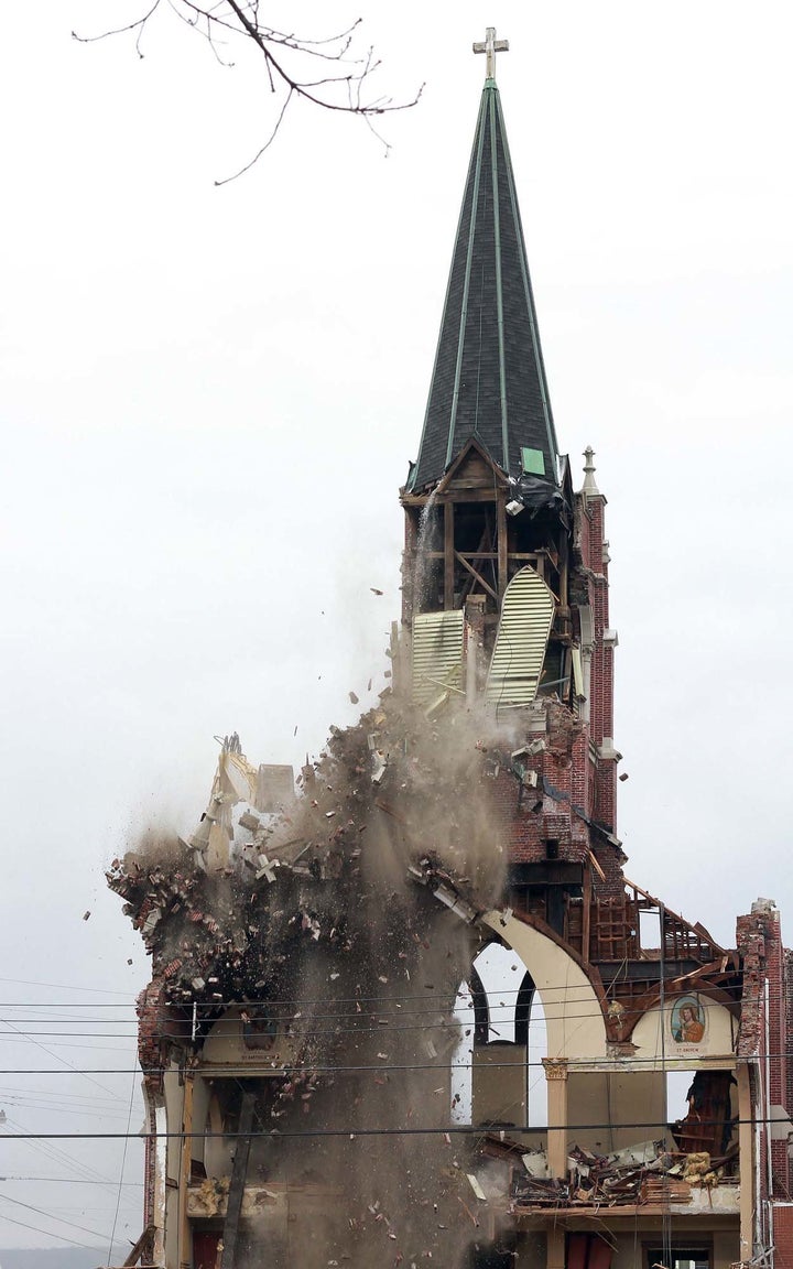 St. Joseph's Church in Nanticoke, Pennsylvania, was demolished on Monday.