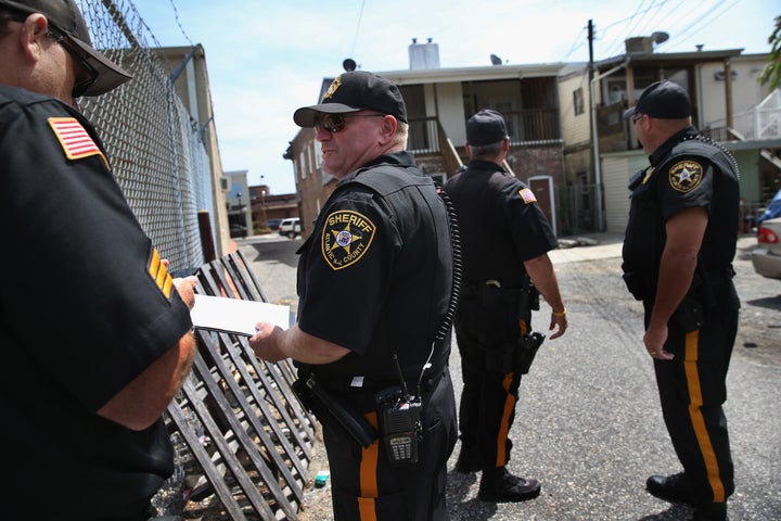 Police prepare to evict tenants in Atlanta.