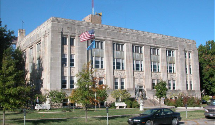 The Cleveland County Courthouse in Norman, Oklahoma, is where an opioid case, Oklahoma v. Purdue Pharma, is scheduled for tri