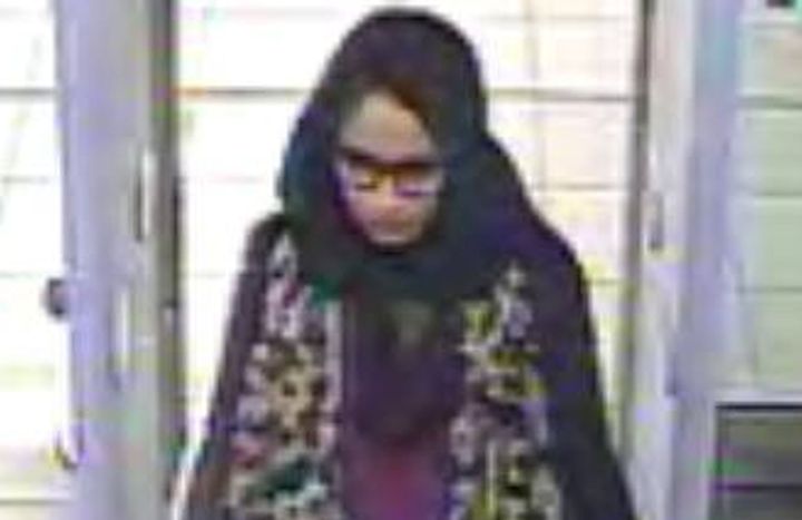 Shamima Begum seen aged 15 leaving London Gatwick for Syria in 2015.