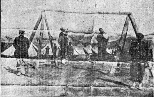 Armenians being hanged during the Armenian Genocide by German and Turkish guards