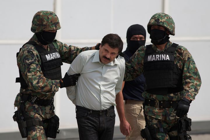 Joaquin "El Chapo" Guzman in Mexico City after his arrest in February 2014. A former top Drug Enforcement Administration official who helped hunt him down said a wall on the border with Mexico wouldn’t do much to stop the flow of drugs into the U.S.