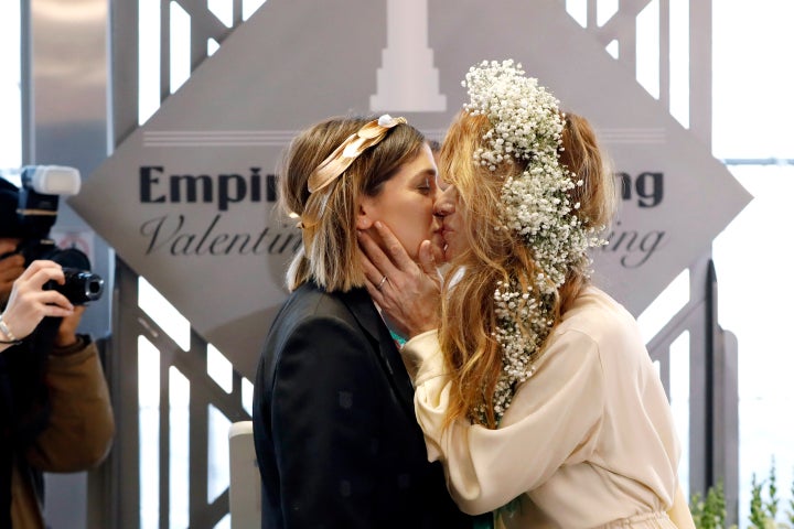 The Empire State Building hosted its first same-sex Valentine's Day wedding in 2012, after New York's legalization of gay marriage the preceding June.