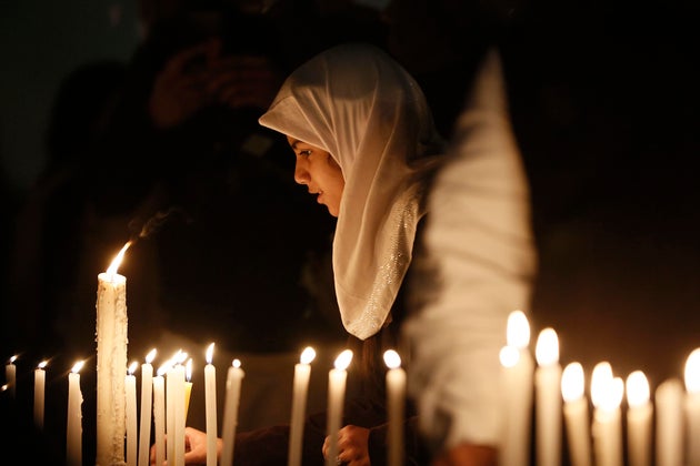 People pay homage to the Indian soldiers killed in the Pulwama attack in Kashmir at the National...