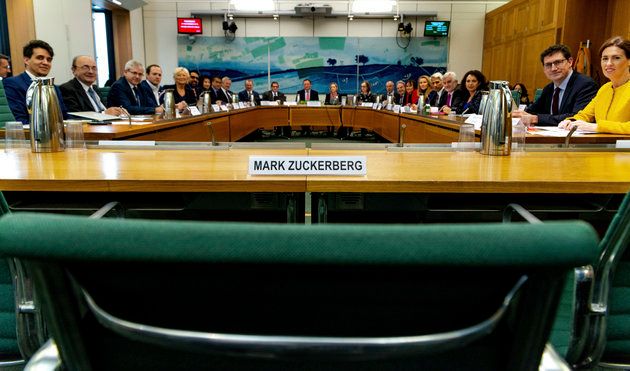 Members of the British Parliament left an empty chair for Mark Zuckerberg
