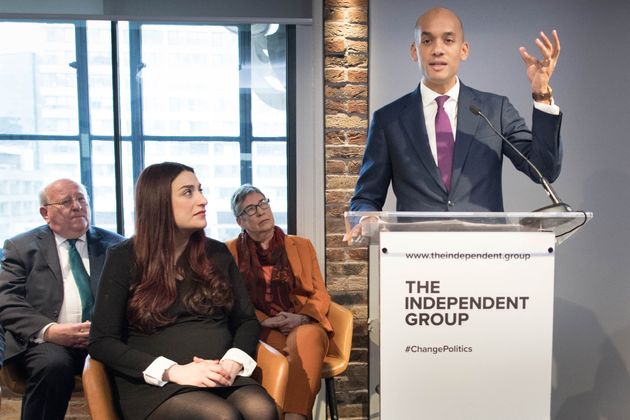 Chuka Umunna, Luciana Berger and other former Labour MPs as they announced their resignation from the party this morning 