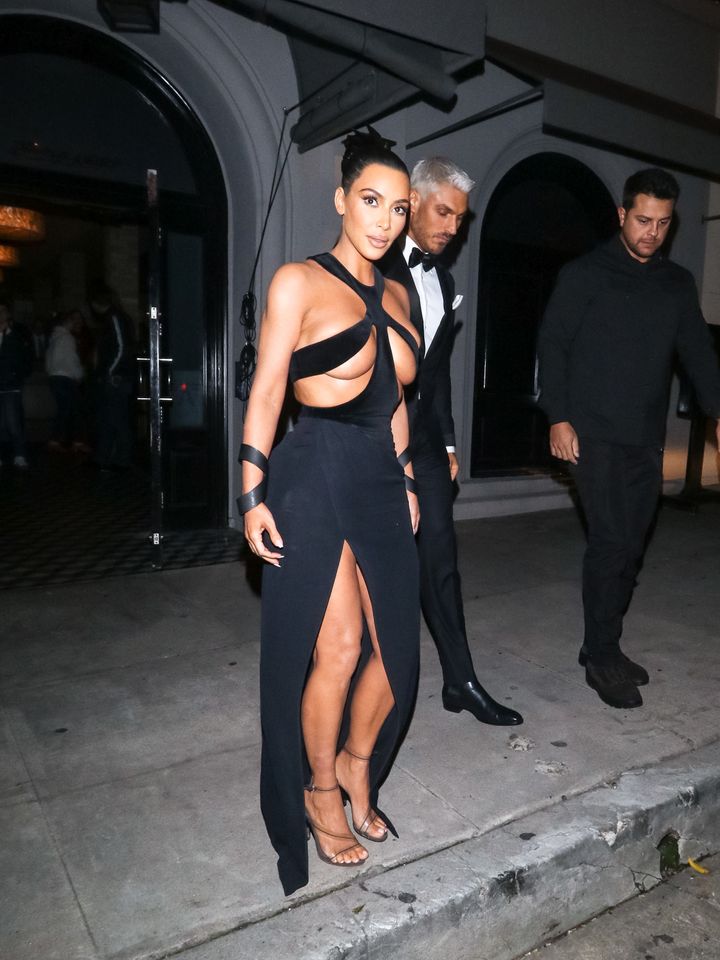 Kim Kardashian was spotted after the Hollywood Beauty Awards on Sunday night. & Nbsp;