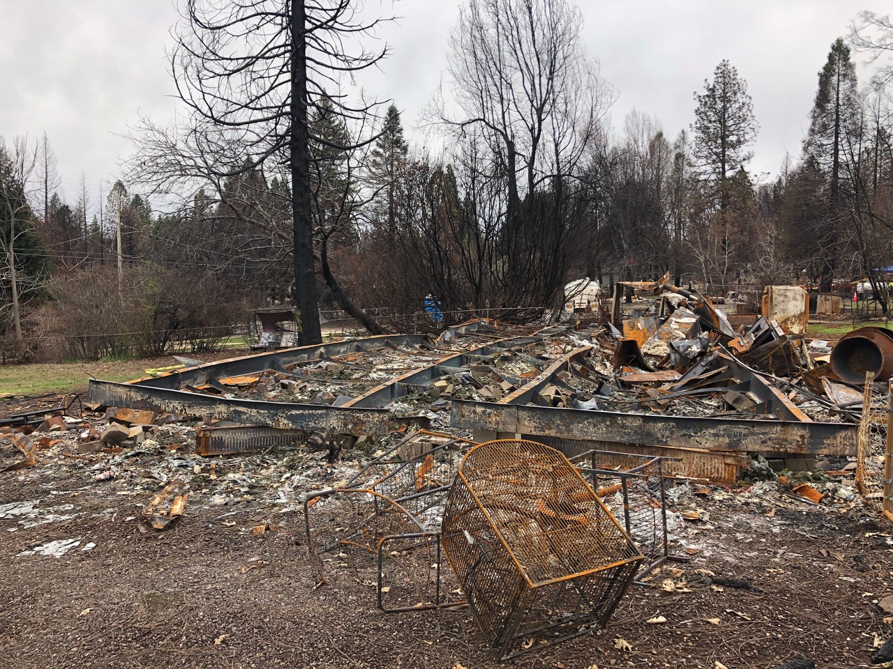 What remains of the Alaways' house after the Camp fire tore through it. — Paradise, Feb. 12