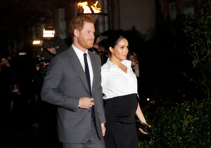 Prince Harry and Meghan, Duchess of Sussex arrive at the annual Endeavour Fund Awards in London on Feb. 7. 