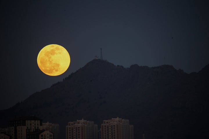 A supermoon over Ankara, Turkey, on Feb. 19.