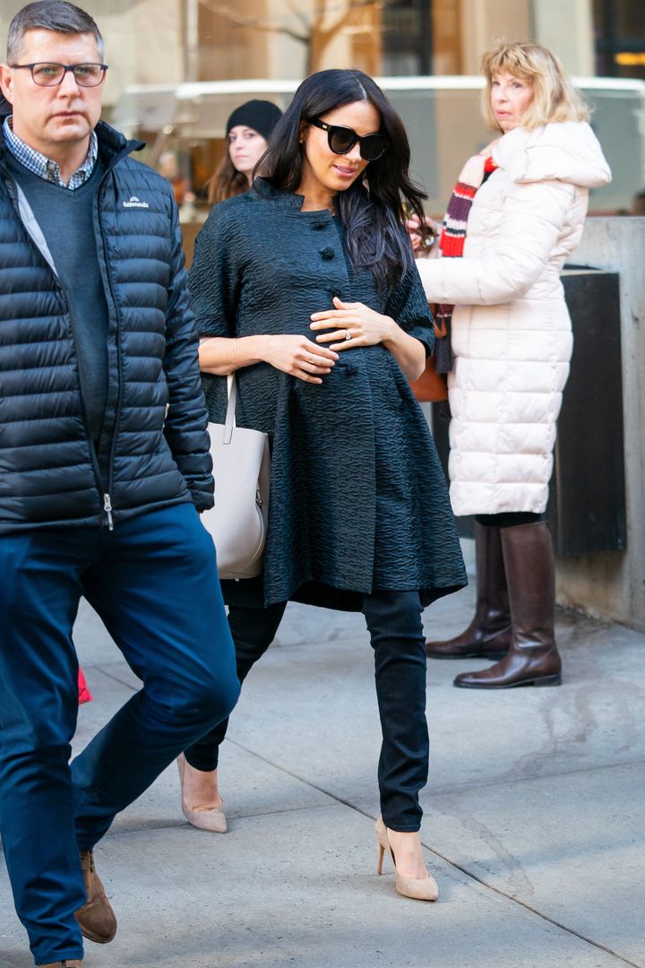 Meghan, Duchess of Sussex is seen in the Upper East Side on Feb. 19 in New York City. 
