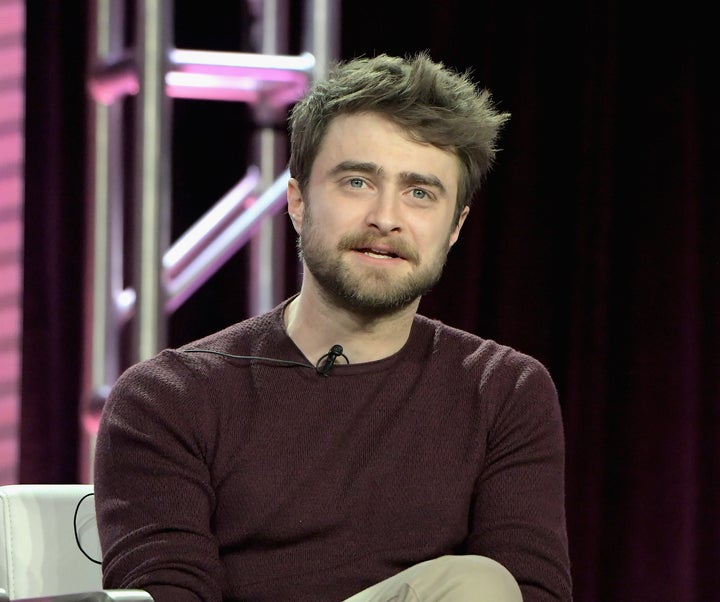 Daniel Radcliffe of "Miracle Workers" speaks onstage on Feb.11 in Pasadena, California.