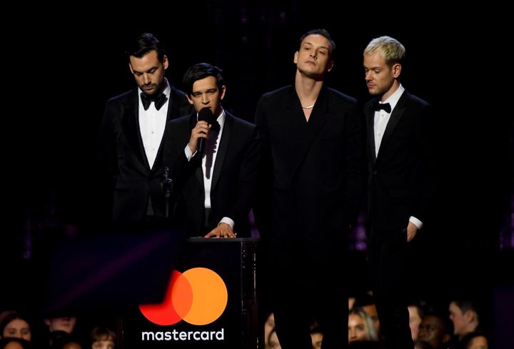 The 1975 during the Brit Awards