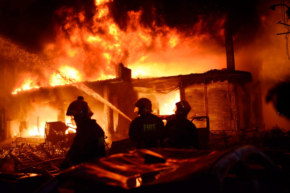 Many of the victims trapped inside the buildings.