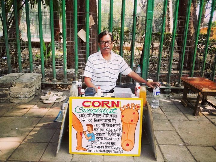 Dilip Pannalal, one of the corn specialists outside Mumbai's Byculla Zoo.