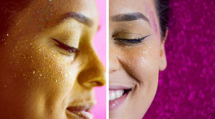 O glitter vegano não polui o meio ambiente.