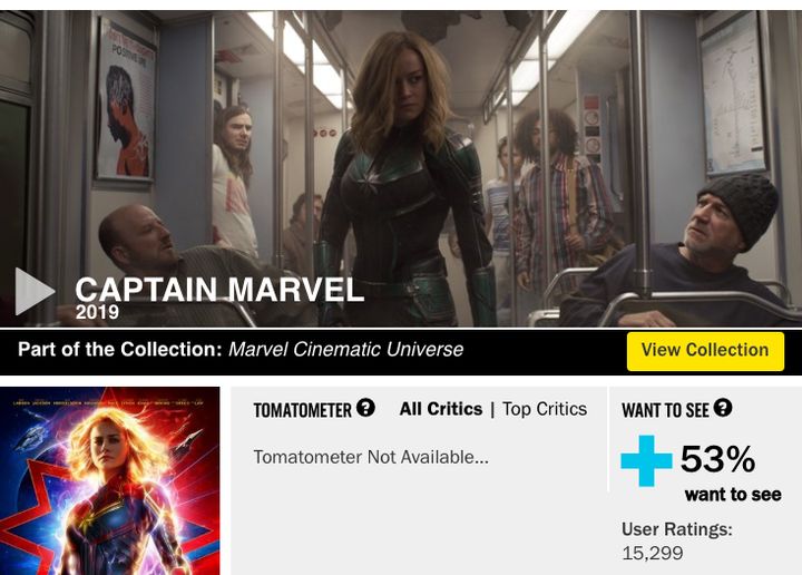 Following Captain Marvel, Rotten Tomatoes Announces New Roll Out