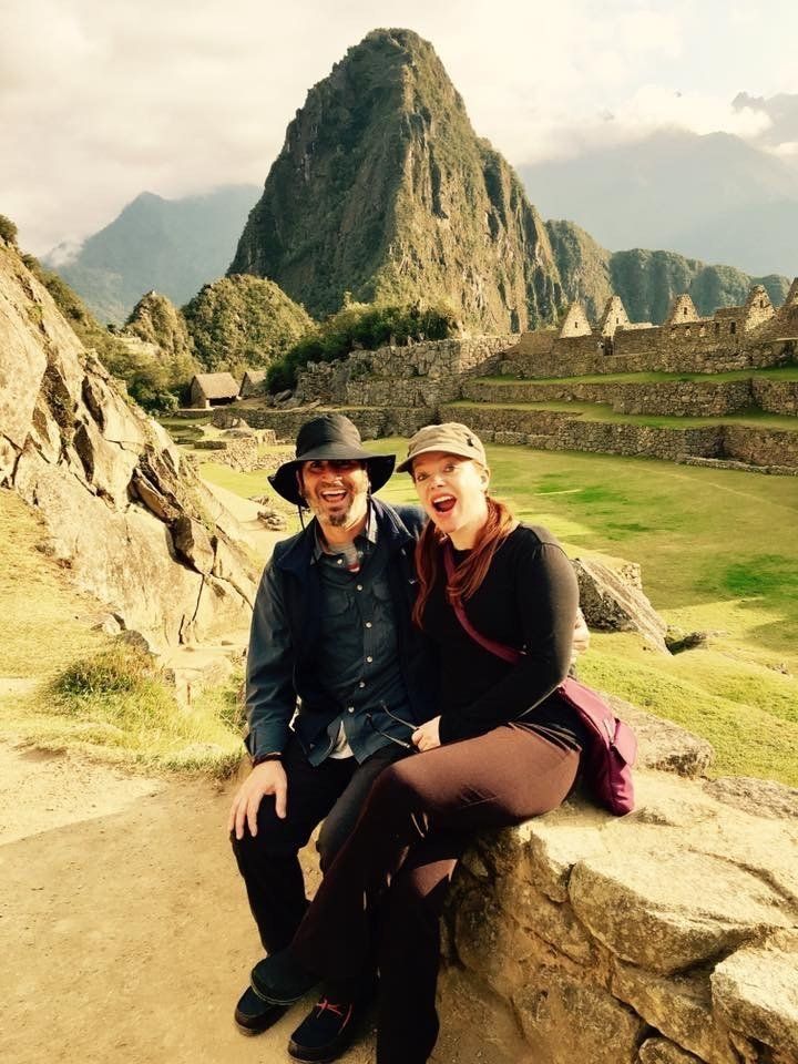 Piazza and her husband, Theo, visiting Machu Picchu in 2017.